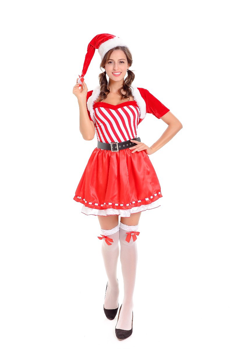 FC135 Candy Cane Cutie Costume Womens Sexy Christmas Fancy Dress